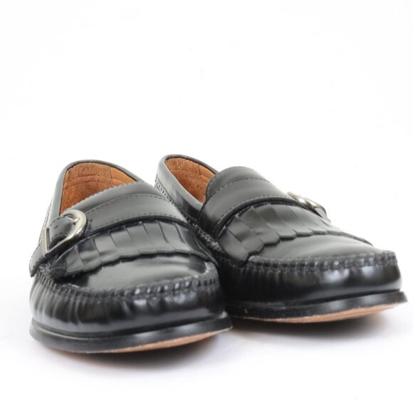 VTG Bass Mens Pendant Loafer Size 9.5 M Black Leather Preppy Old Money Academia main image 4